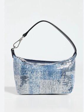 Ganni small sequin butterfly blue denim pouch purse shoulder bag NWT Shopbop